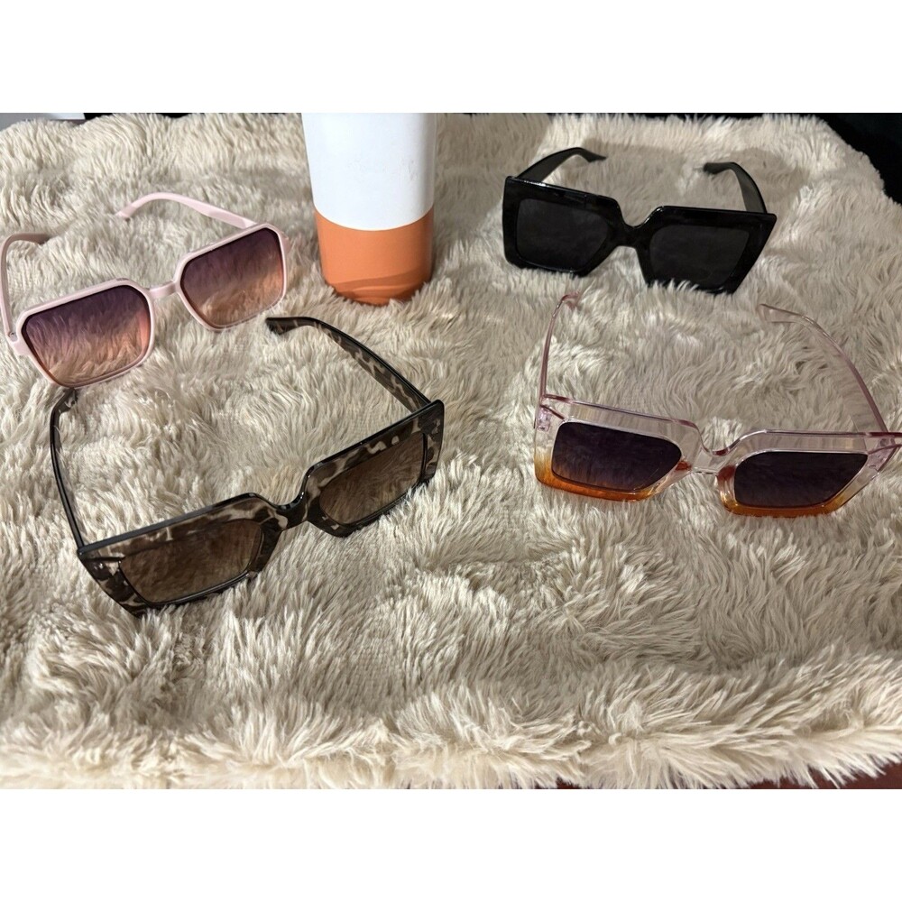 Women’s Square Sunglasses Multicolor Plastic, Tinted Gradient Lenses